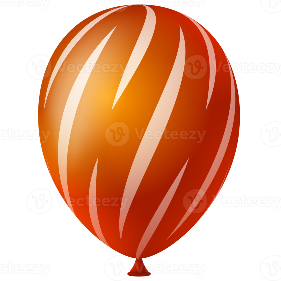 globo aerostático de helio 3d naranja png