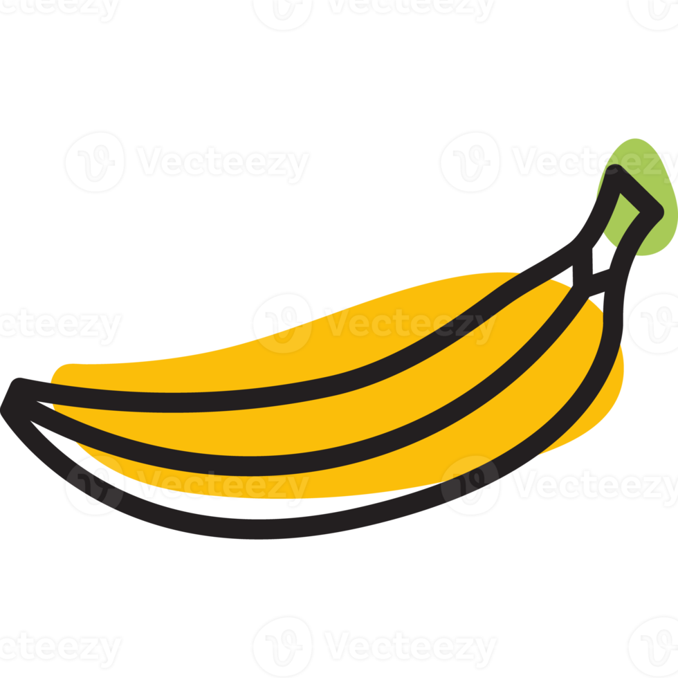 ícone de linha plana de banana png