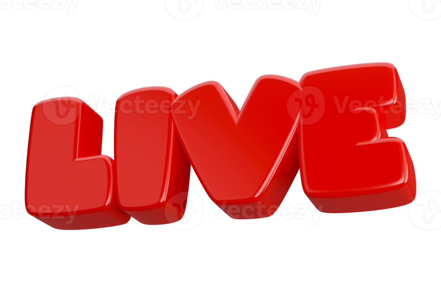 live 3d word text png