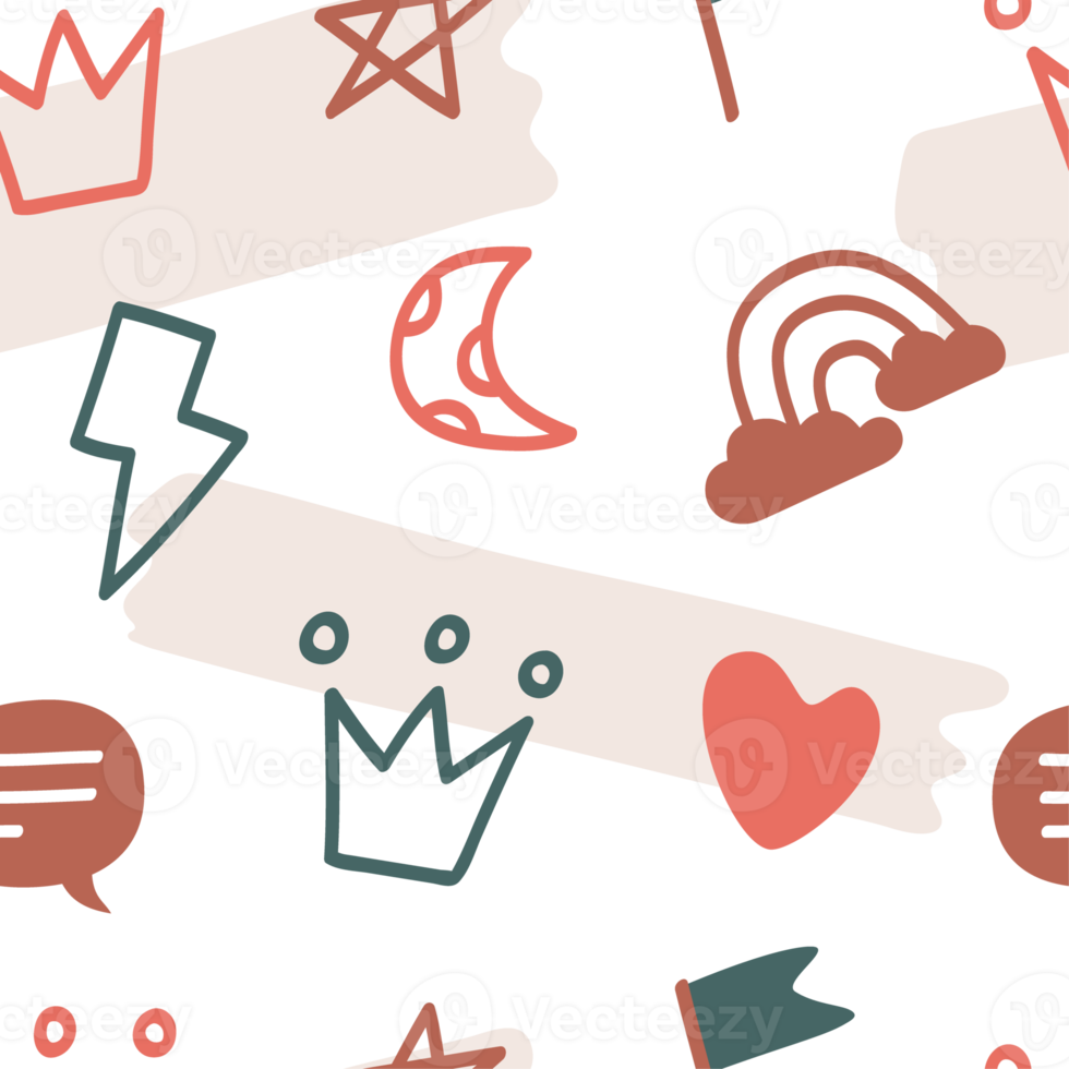cute element pattern hand drawn png