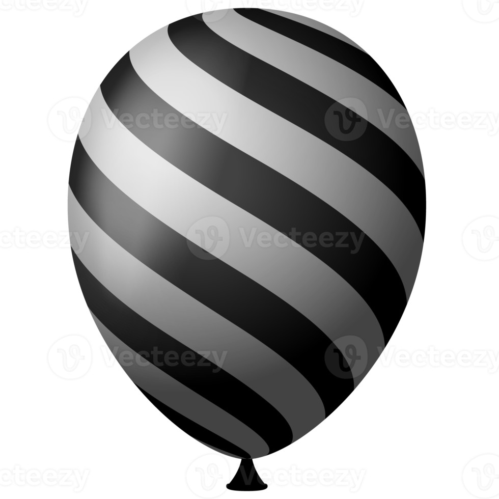 Weißer schwarzer 3D-Heliumluftballon png