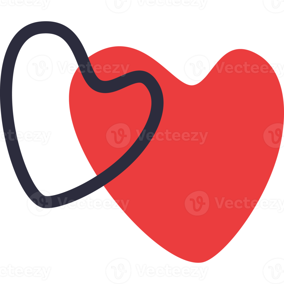 two heart love shape png