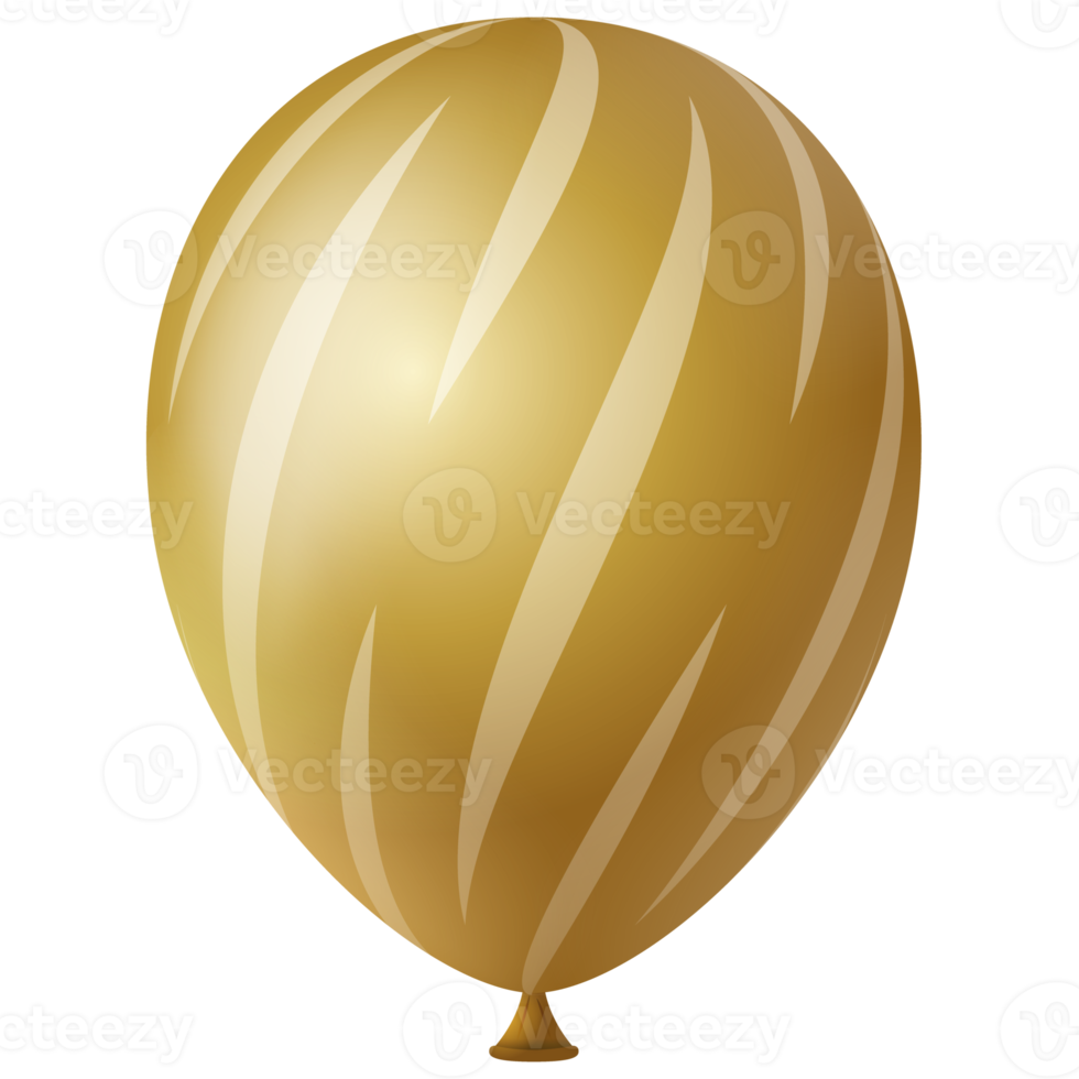 vit guld 3d helium luft ballong png