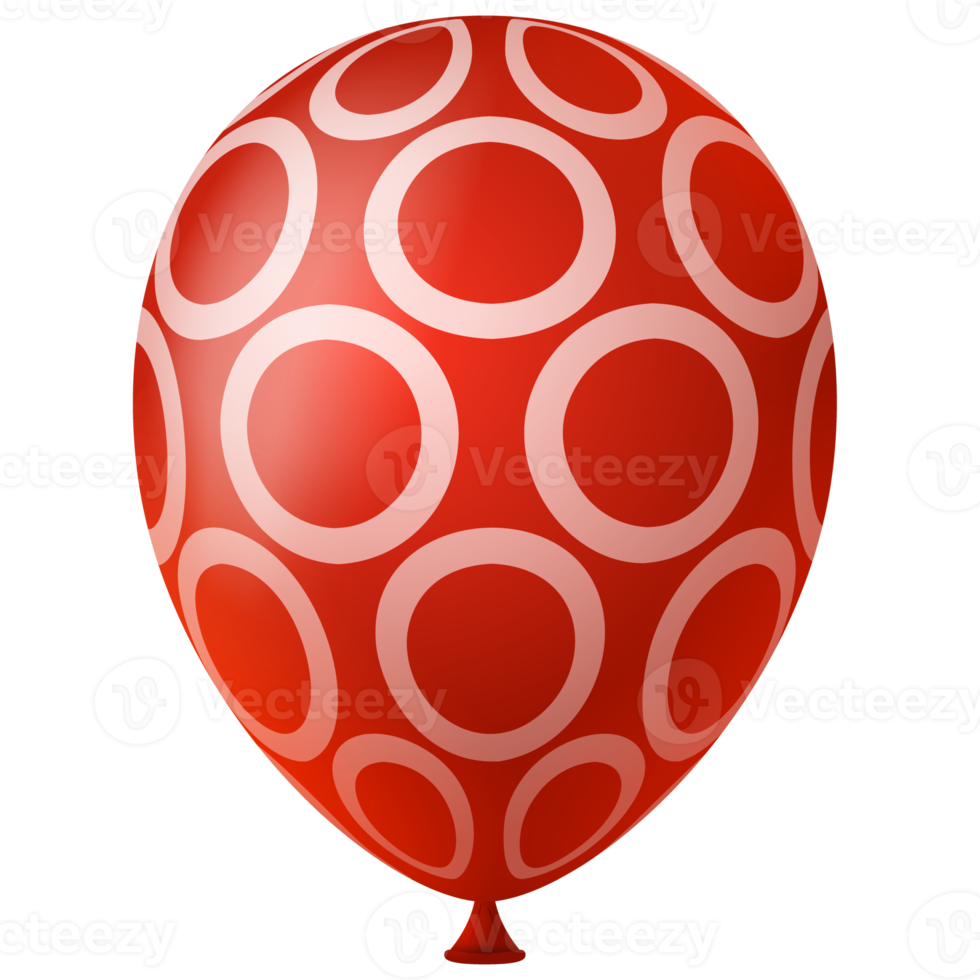 red 3d helium air balloon png