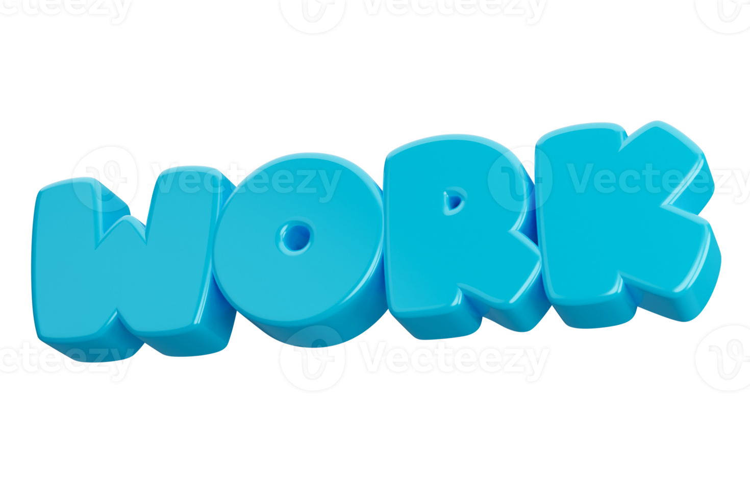 work 3d word text png