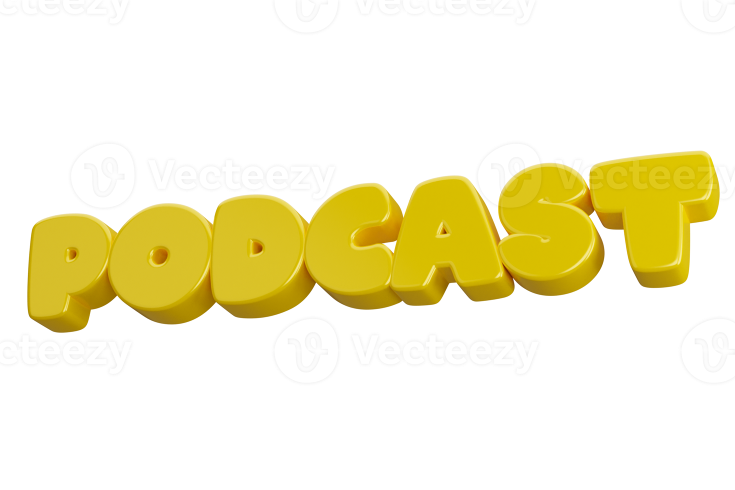 podcast 3d word text png