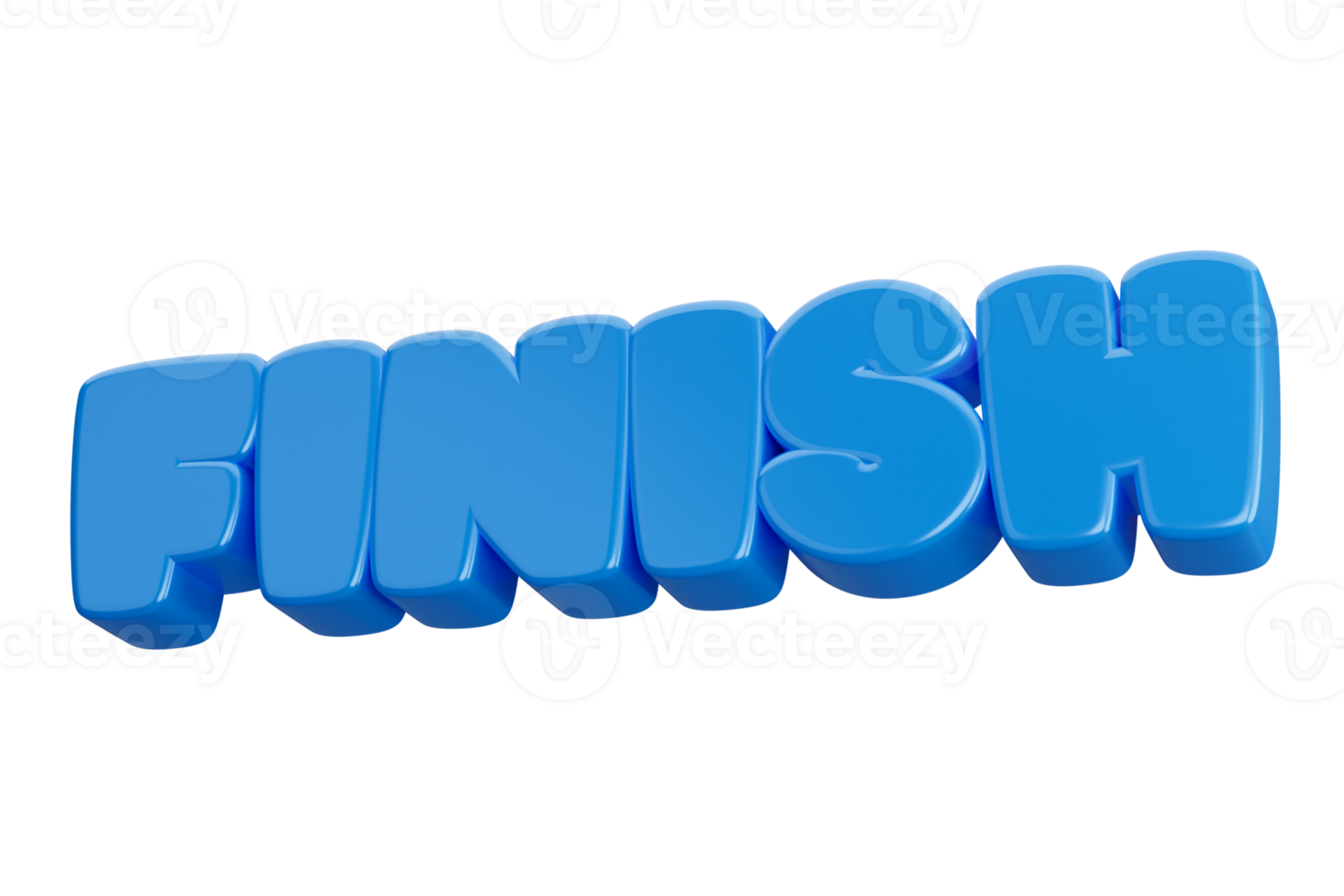 finish 3d word text png