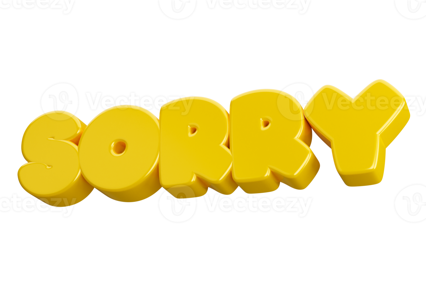 sorry 3d word text png