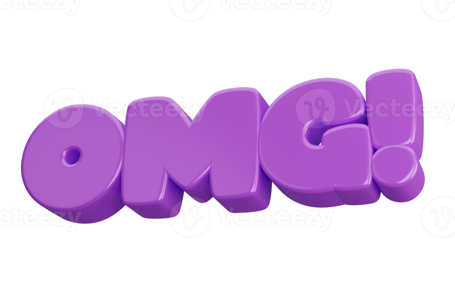 omg 3d word text png
