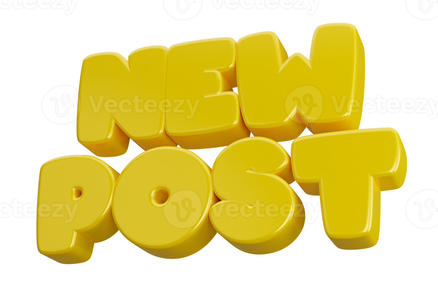 new post 3d word text png