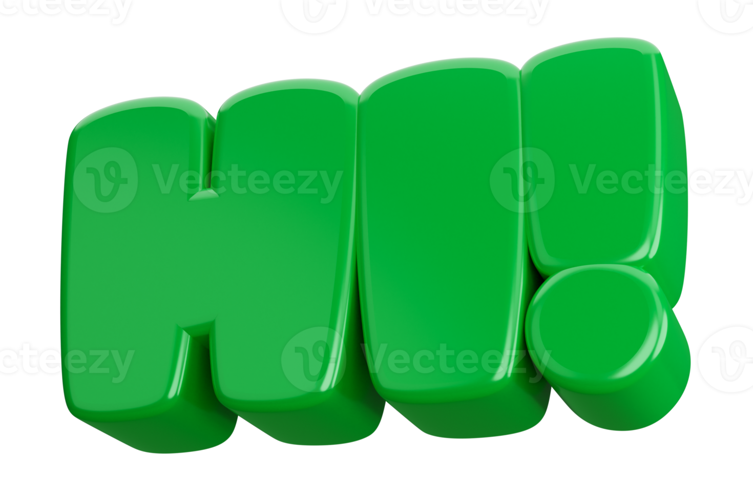 hi 3d word text png