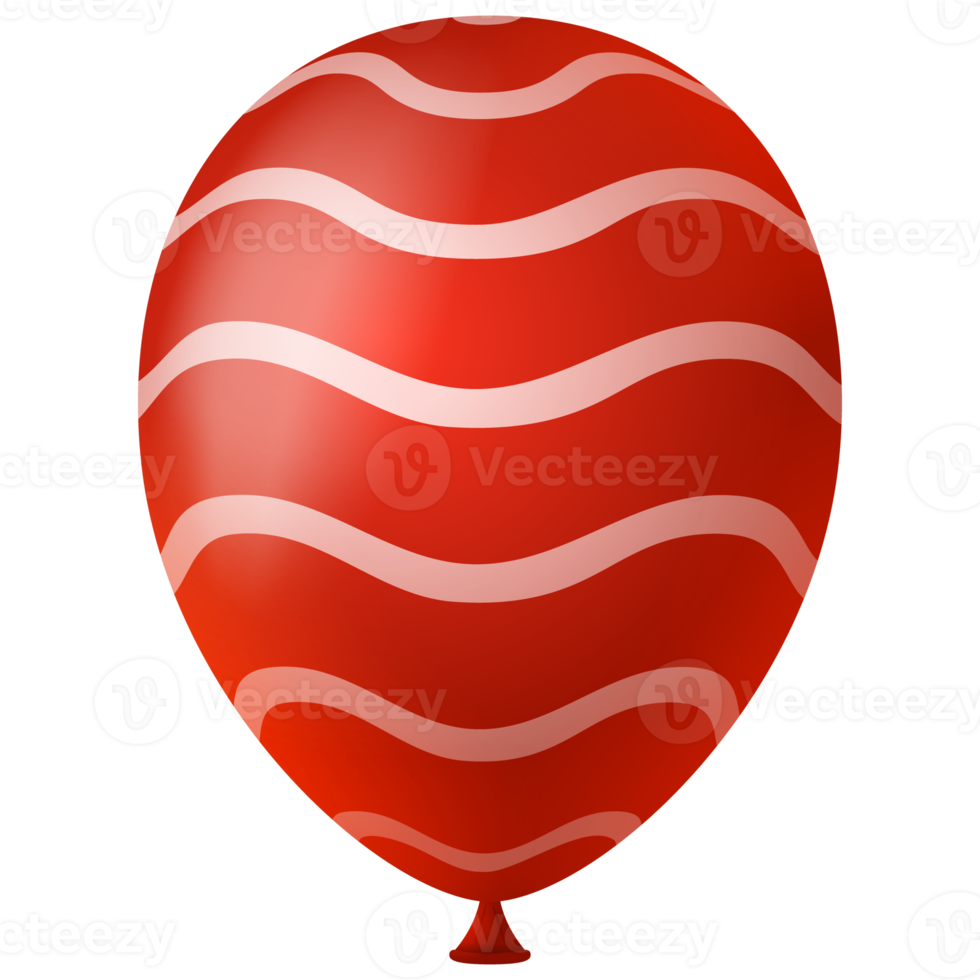 red 3d helium air balloon png