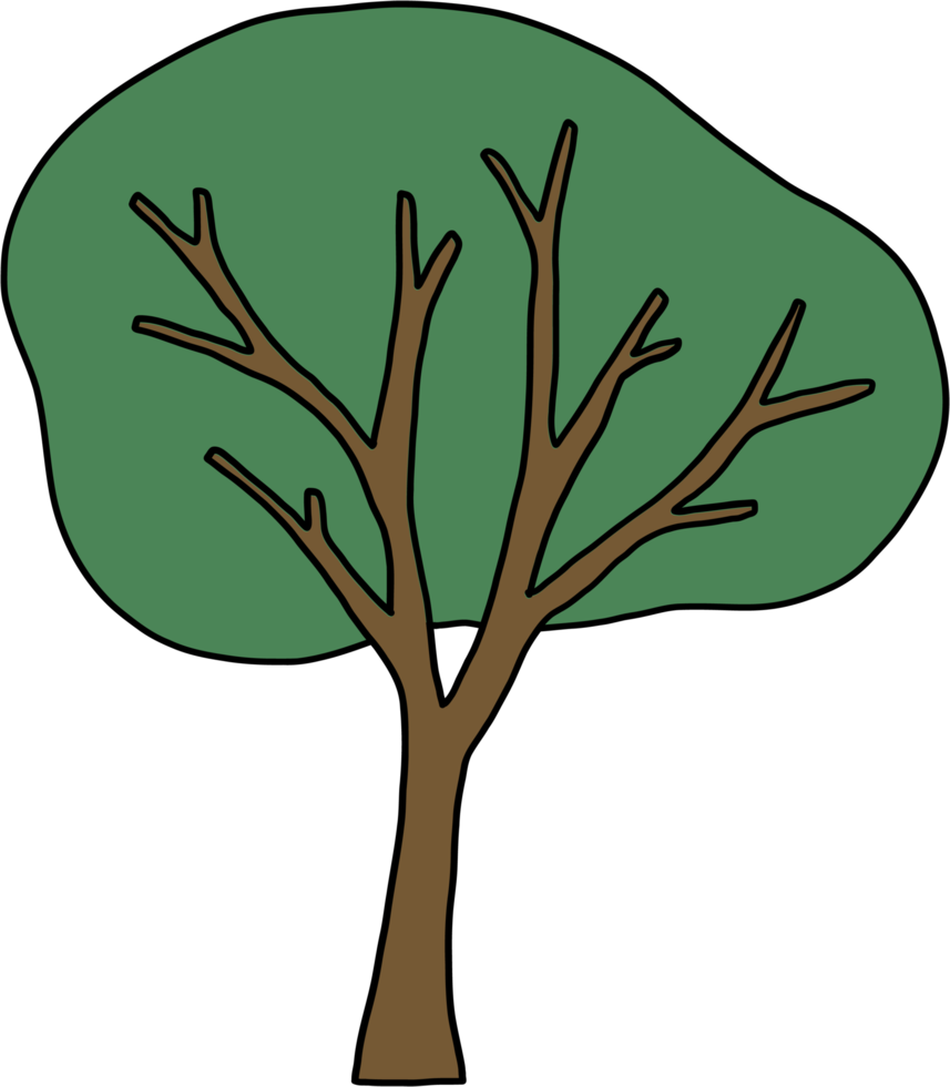 simplicity tree freehand drawing flat design. png