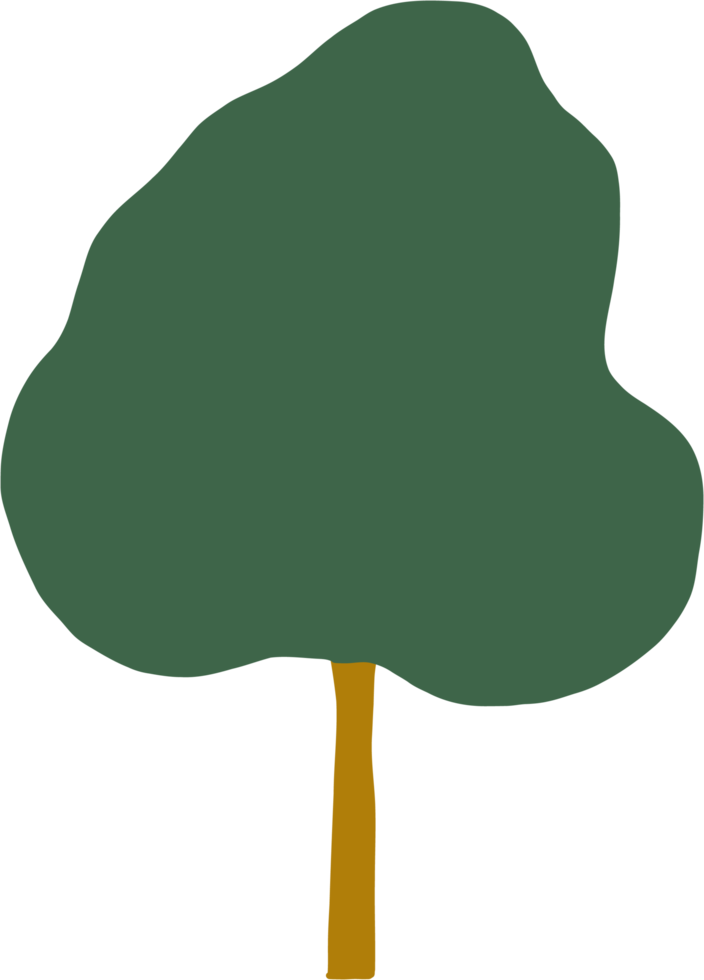 semplicità albero a mano libera disegno piatto design. png