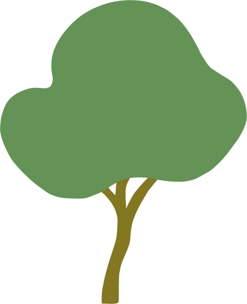 semplicità albero a mano libera disegno piatto design. png