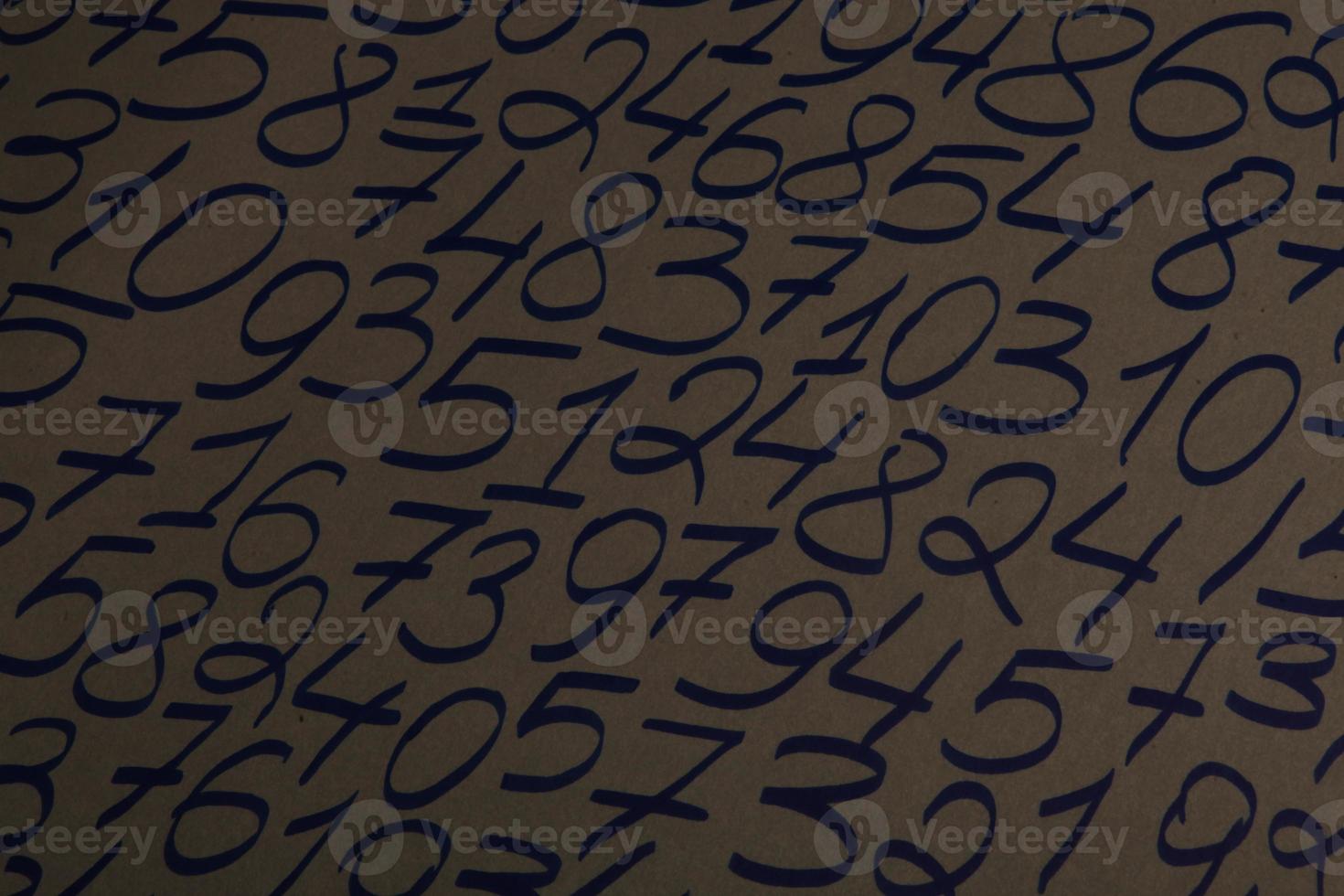 Background of numbers. from zero to nine. Numbers texture. Finance data concept. Mathematic. Seamless pattern with numbers. financial crisis concept. Business success. photo