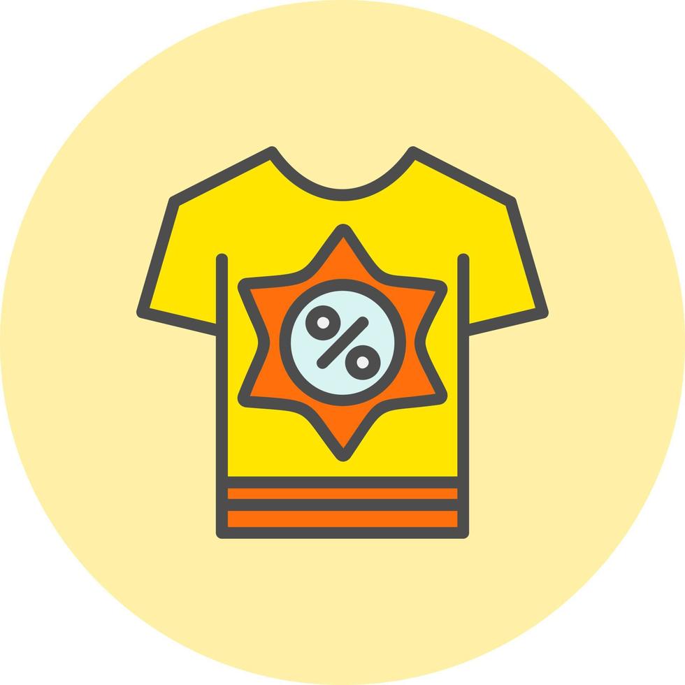 icono de vector de camisa de descuento