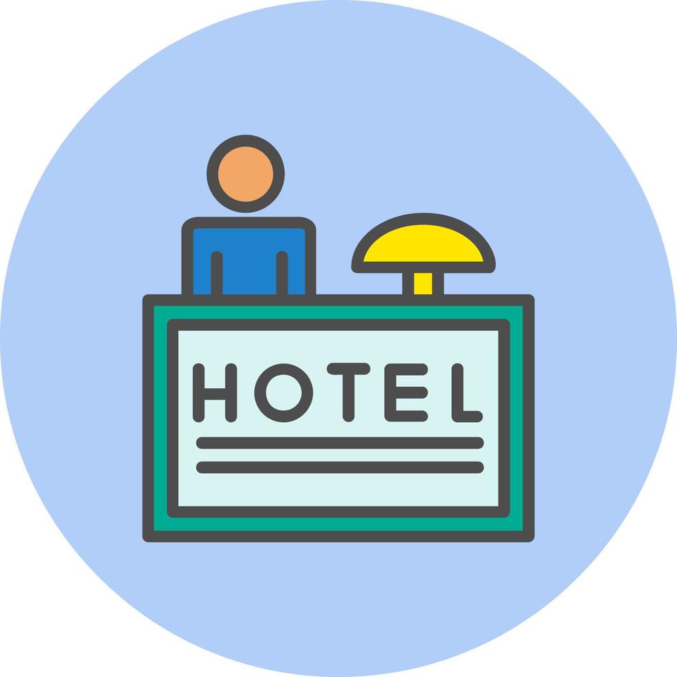 icono de vector de mostrador de hotel