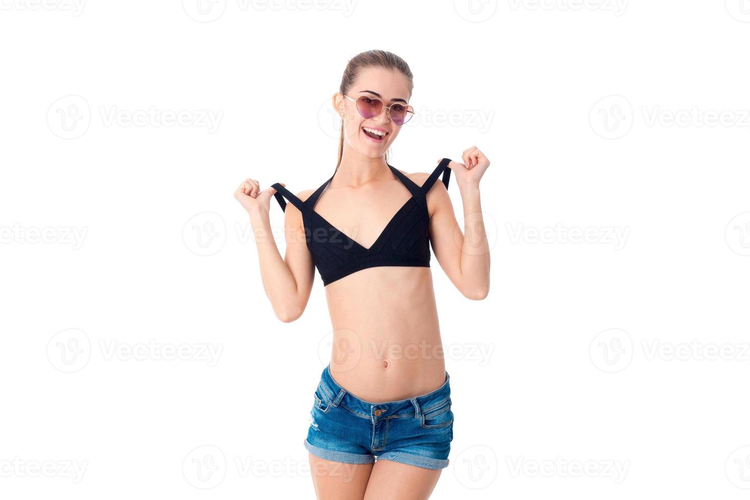 girl in black swimsuit photo
