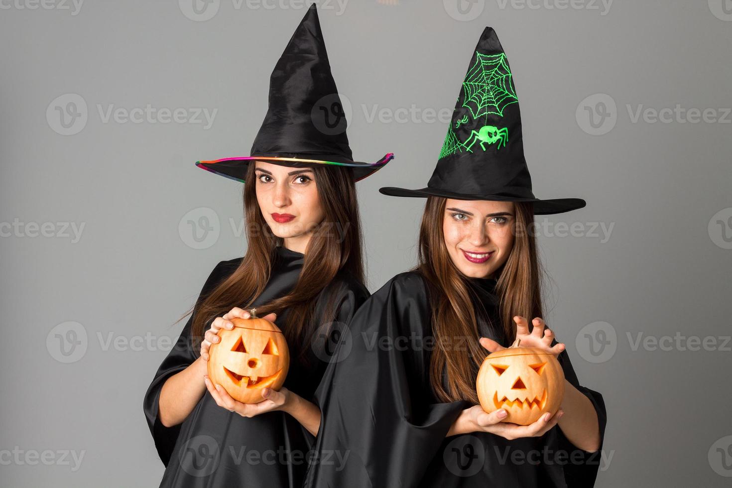 young girls in halloween style photo