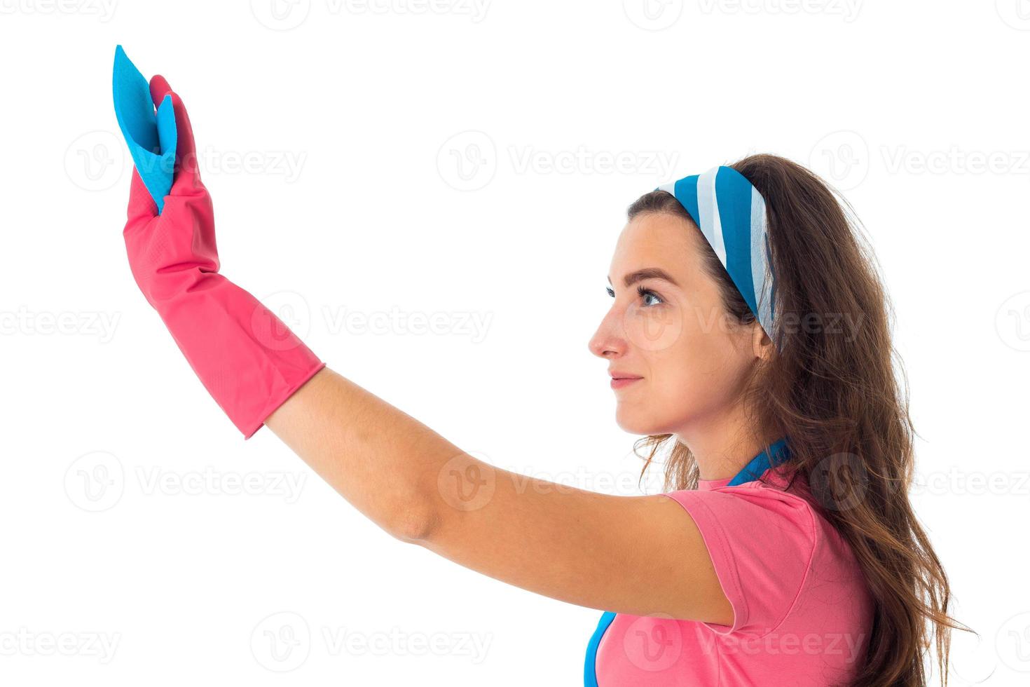 young maid woman with cleansers photo