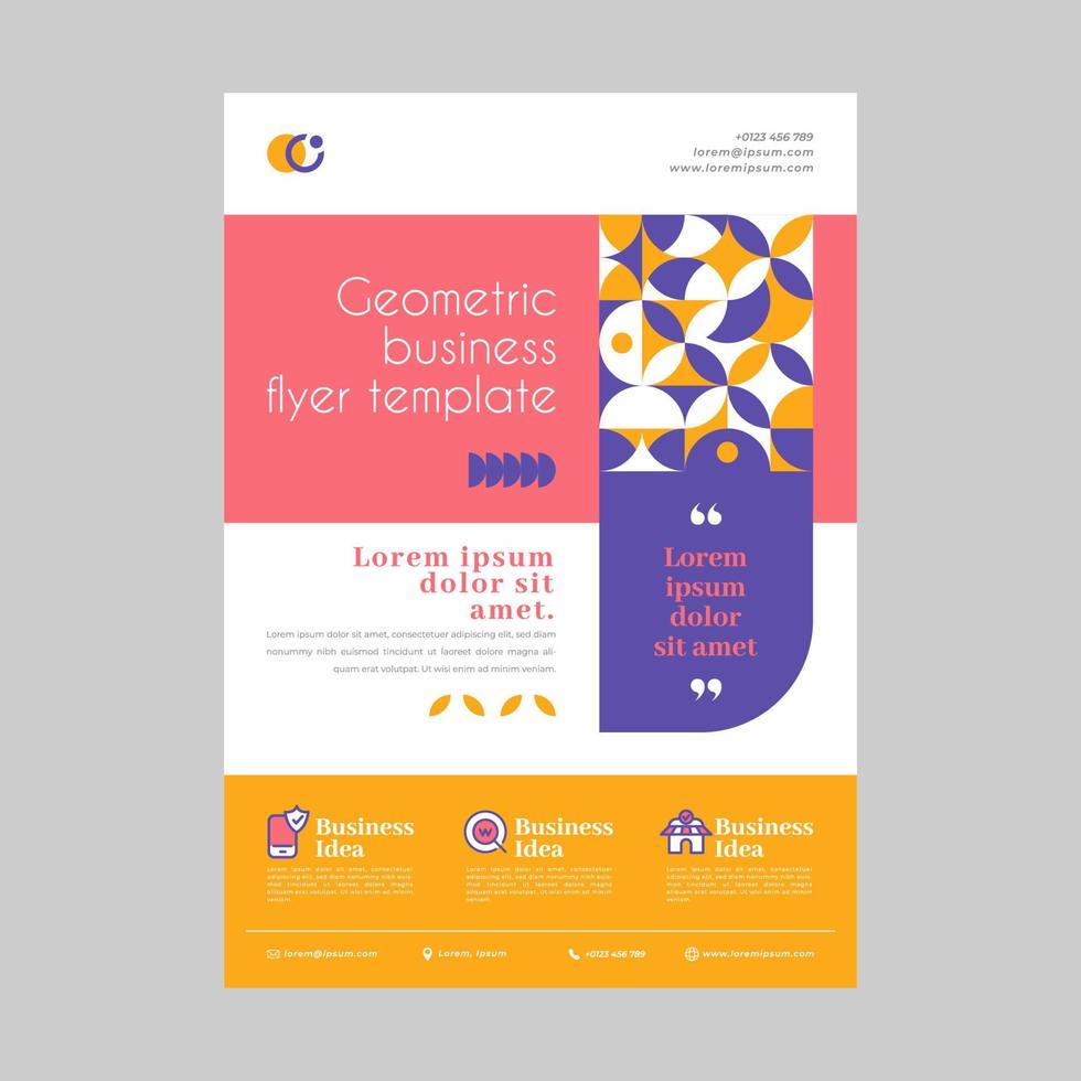 Flat Geometric Business Flyer Template vector