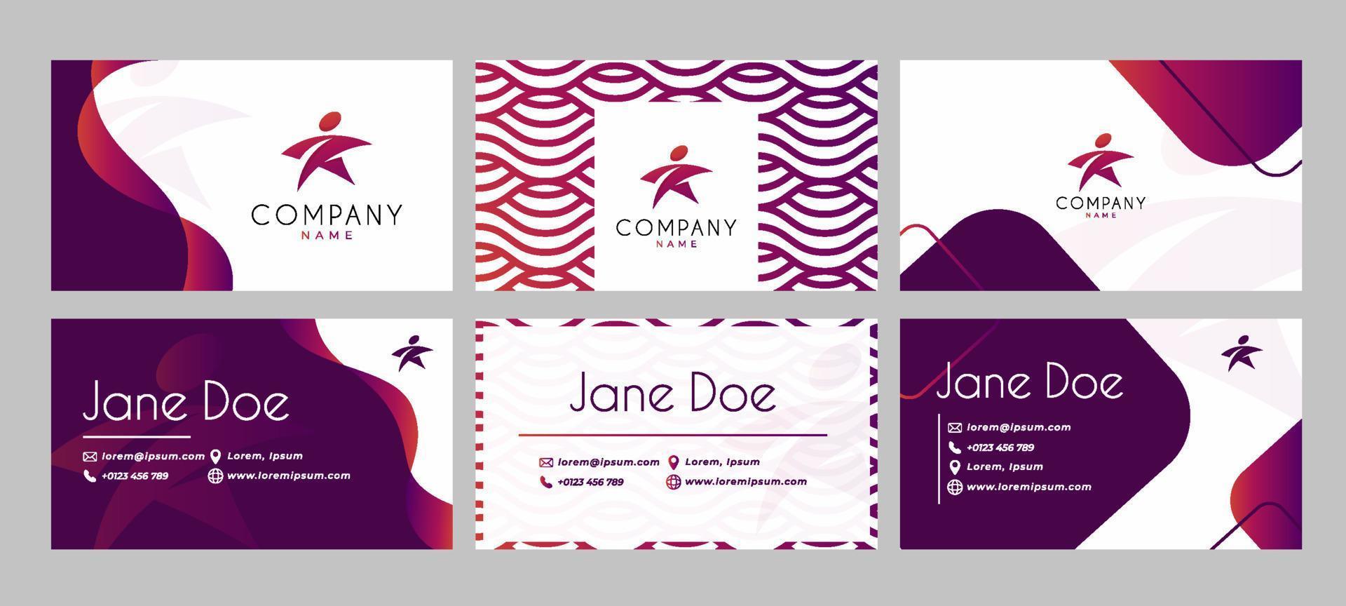 Gradient Wavy Vibrant Color Business Card Template vector