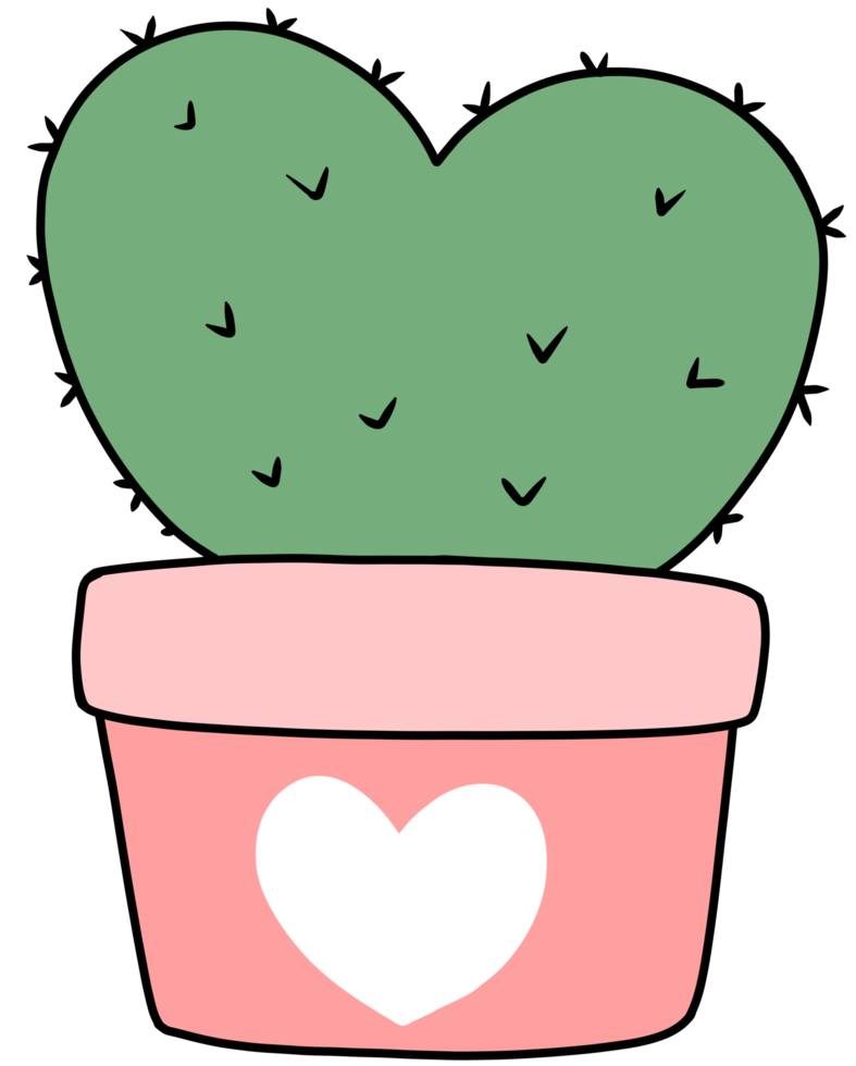 carino cartone animato San Valentino giorno elemento cactus png