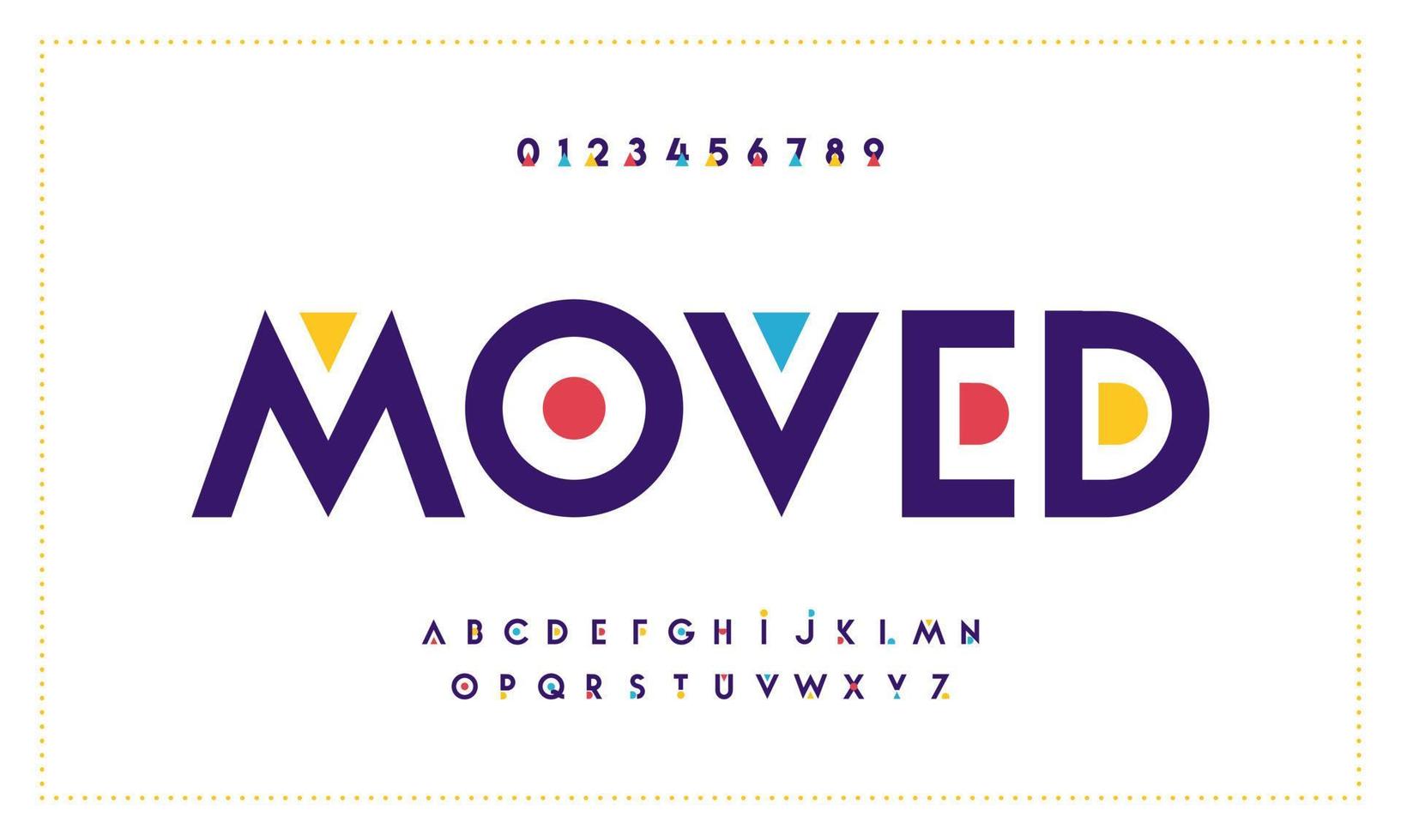 Moved modern abstract digital alphabet font. Minimal technology typography, Creative urban sport fashion futuristic font numbers vector