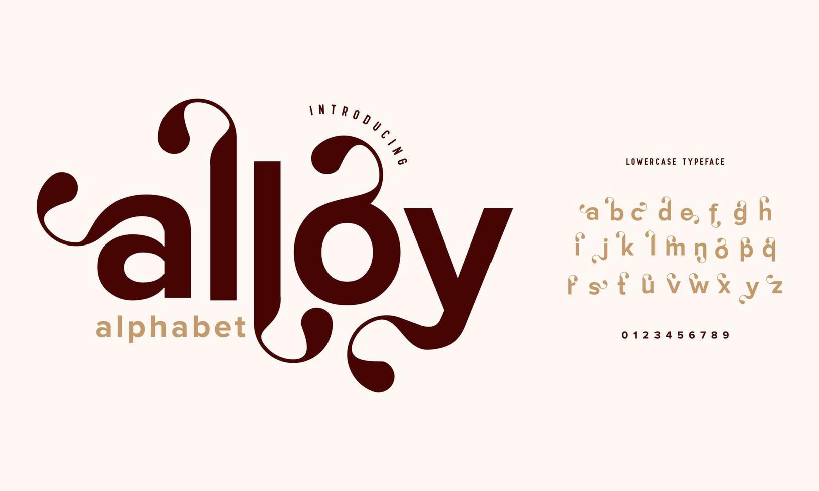 tipografía elegante fuente serif clásica decorativa vintage retro. aleación de lujo elegante letras y números del alfabeto. vector