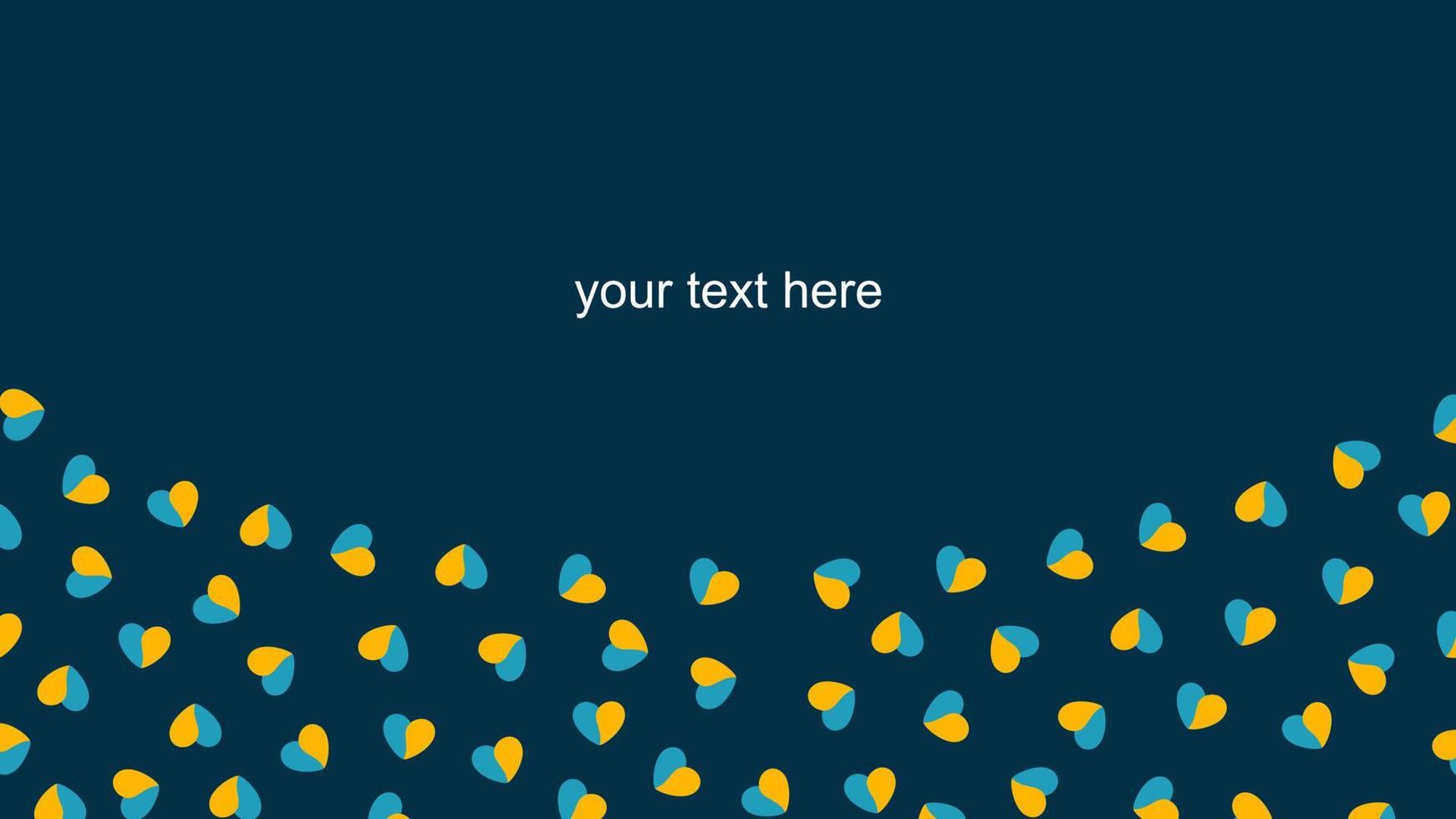 background with blue and yellow hearts vector