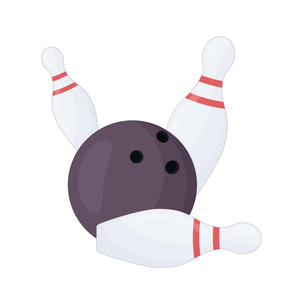 bowling pins and ball vector