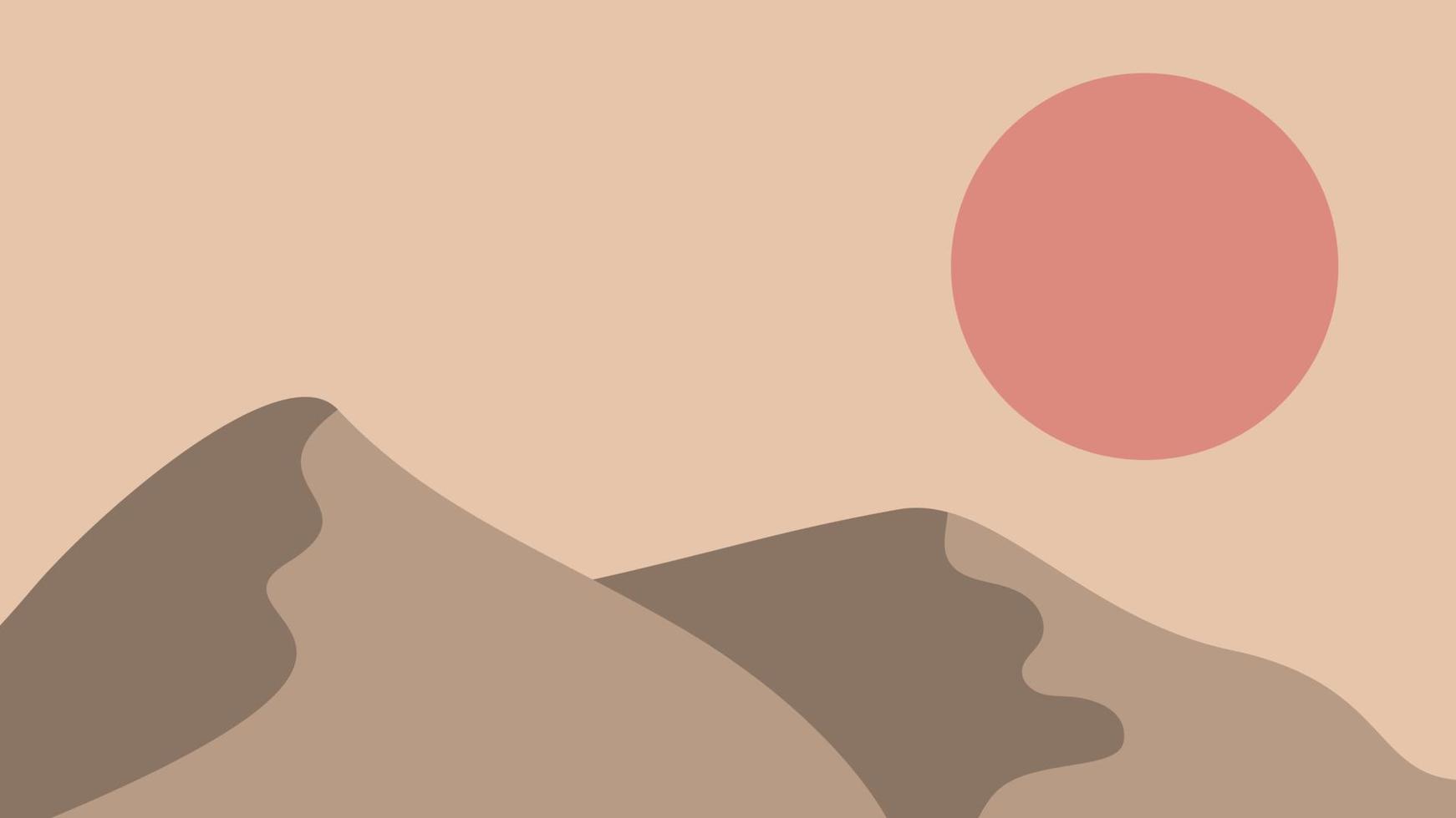 desert landscape at sunset vector