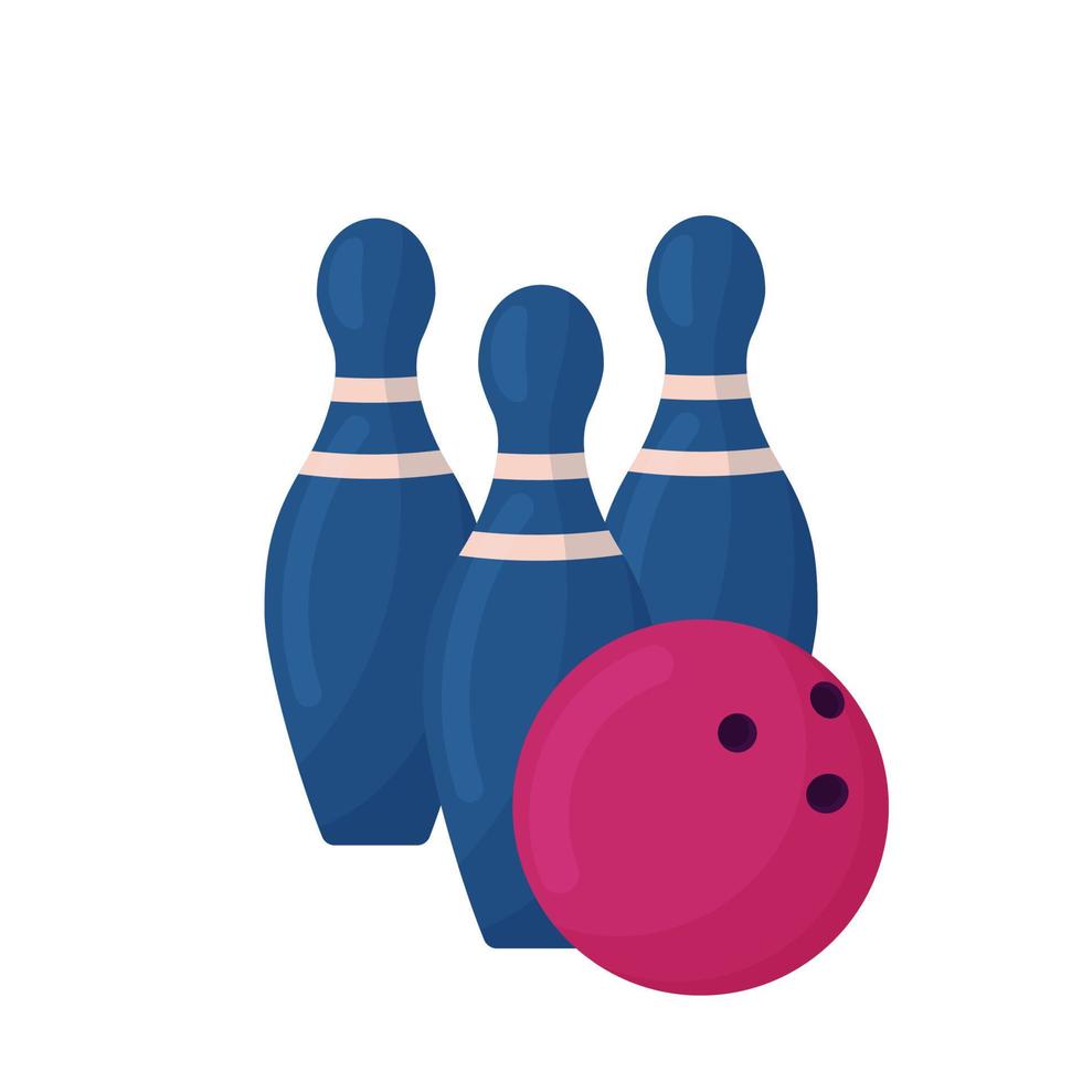 bowling pins and ball vector