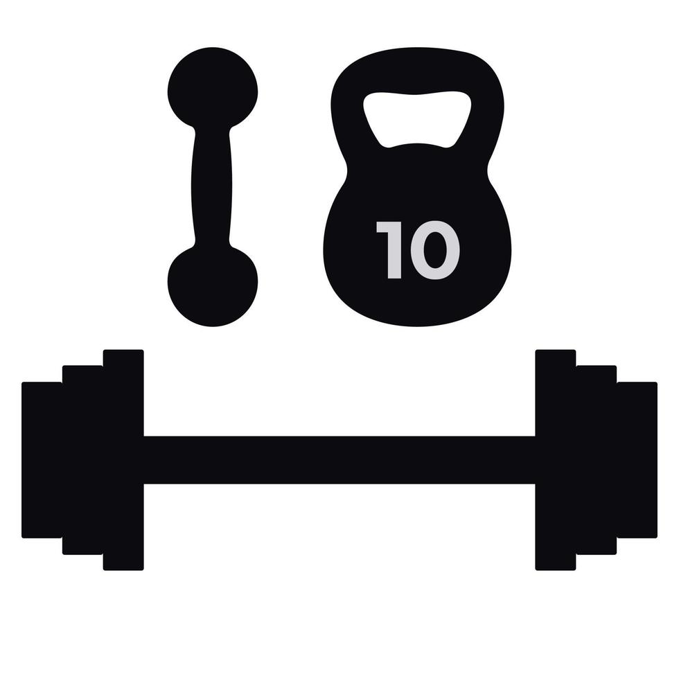 set of weightlifting equipment vector