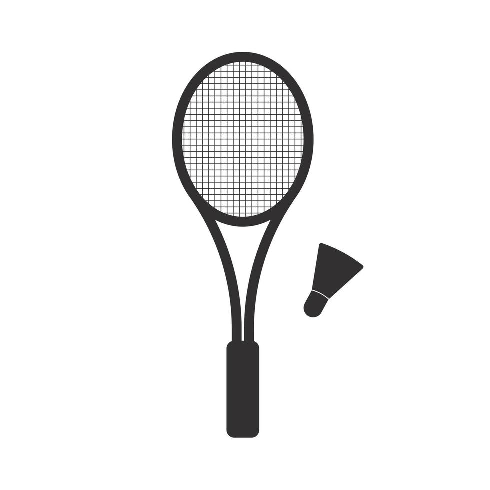 tennis racket and shuttlecock vector