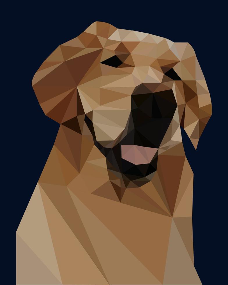 Polygonal illustration of a labrador. Silhouette triangle low poly style. Happy retriever. Vector illustration, eps 10