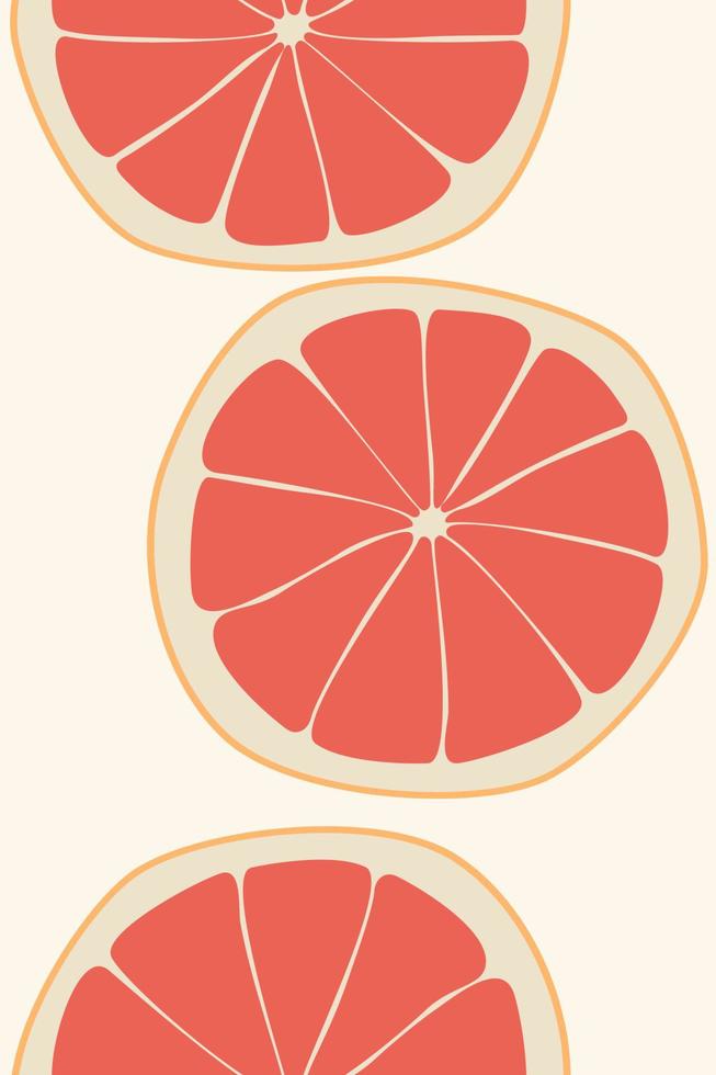 pomelo sobre un fondo beige. ilustración vectorial de frutas de verano y cítricos. los iconos de cítricos son siluetas de pictogramas. fruta tropical. partes de pomelo, rodajas. ilustración vectorial, pasos 10 vector