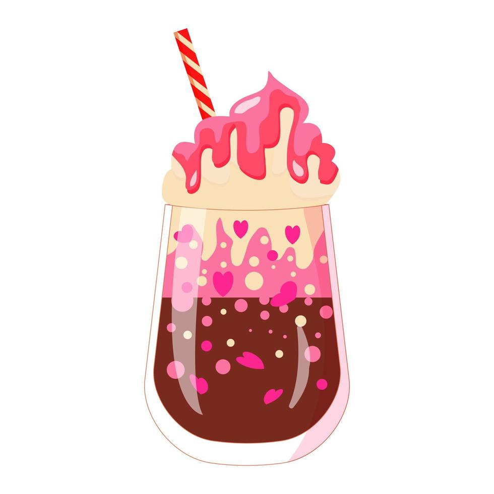 Coffe Valentines Day. Perfect for Valentines day, stickers, birthday, save the date invitation. vector
