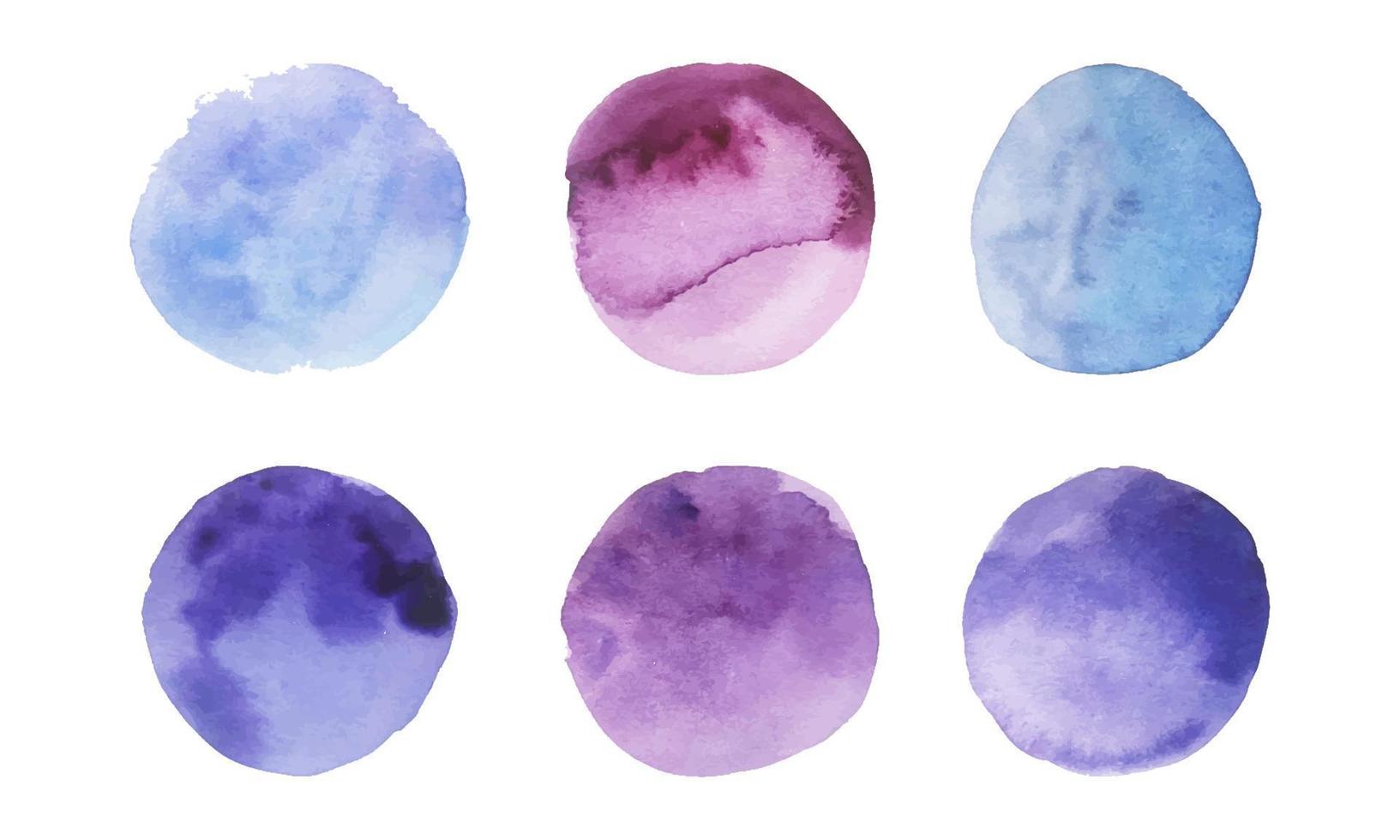 Watercolor circle blue texture. Vector watercoluor circle elements for design. Vector EPS10