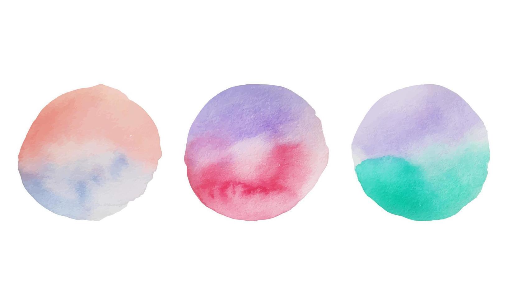 Watercolor circles for design. Vector illustration