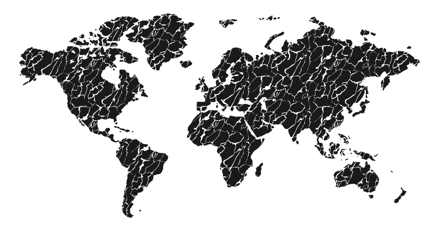 mondo carta geografica isolato su png trasparente sfondo