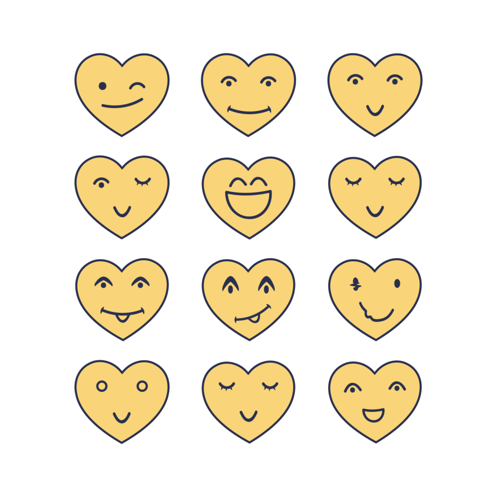 Face expression emoji  Icon Isolated on png transparent background