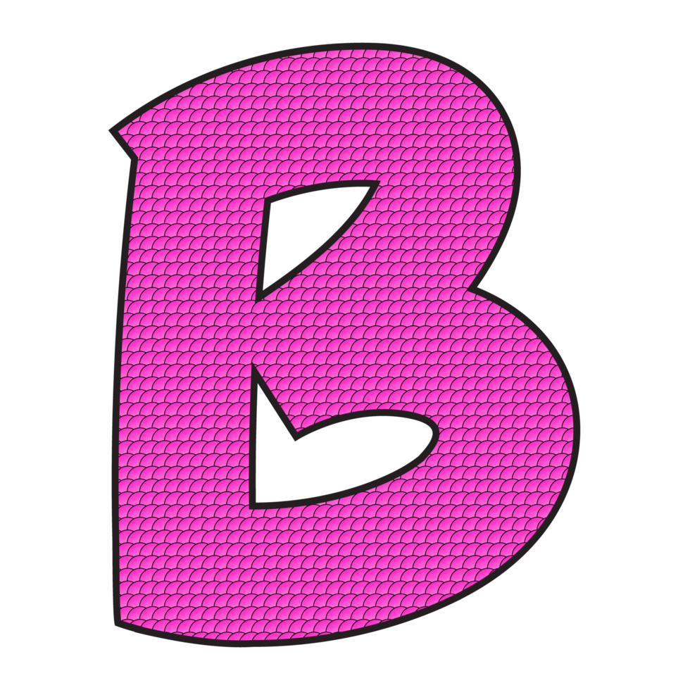 Alphabet B illustration isolated on png transparent background.