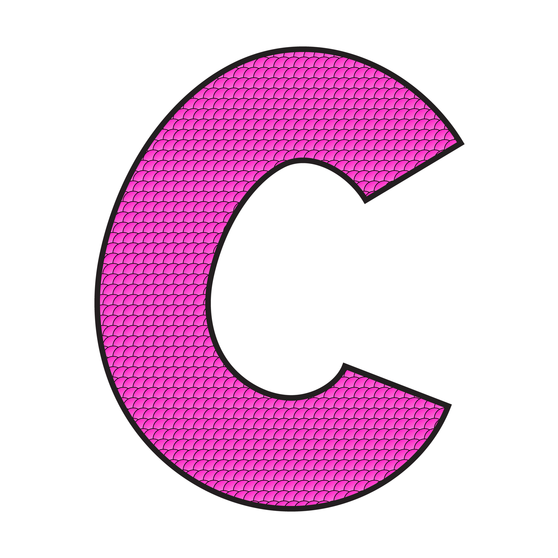 Alphabet C illustration isolated on png transparent background