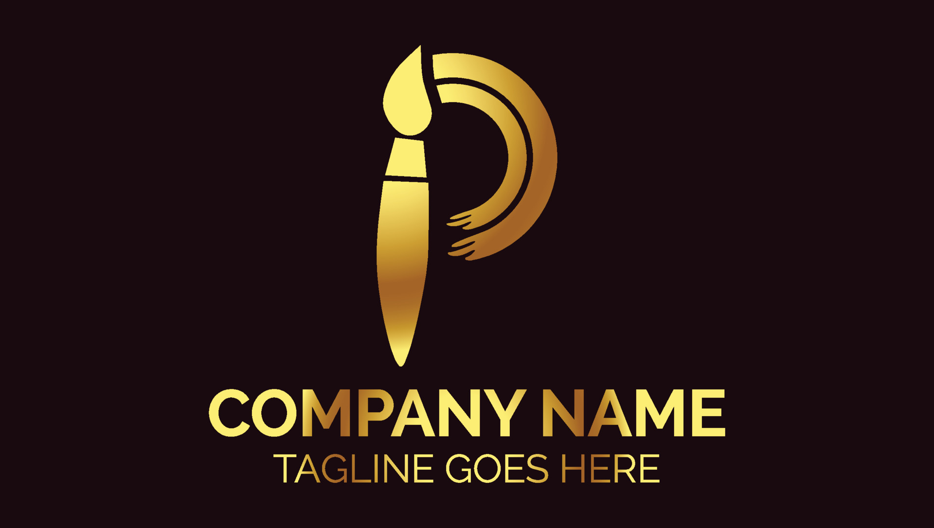 Letter P paint Brush Artistic Style Logo Template 16460552 Vector Art