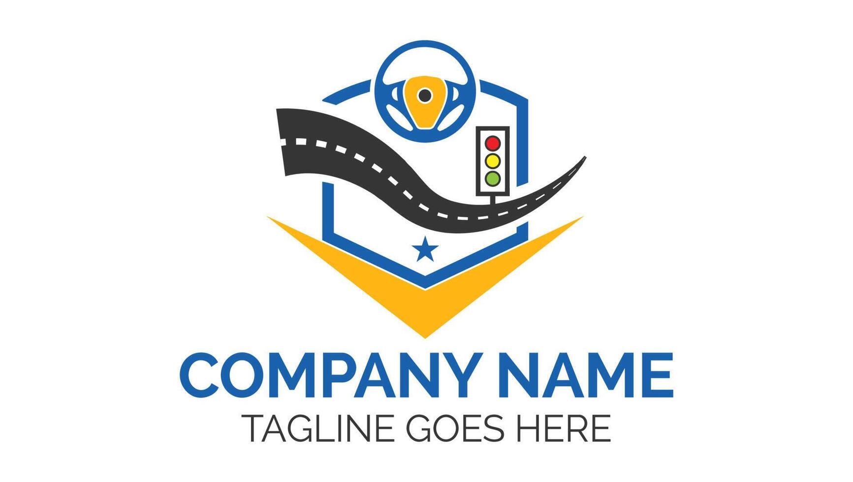 Creative Traffic Driving School Modern Logo Design vector