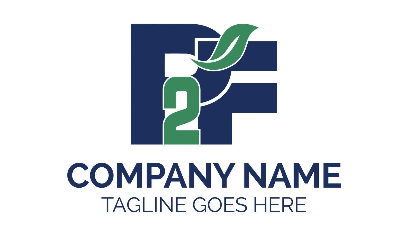 P2F Creative Bio Natural Minimal Monogram Logo Template vector