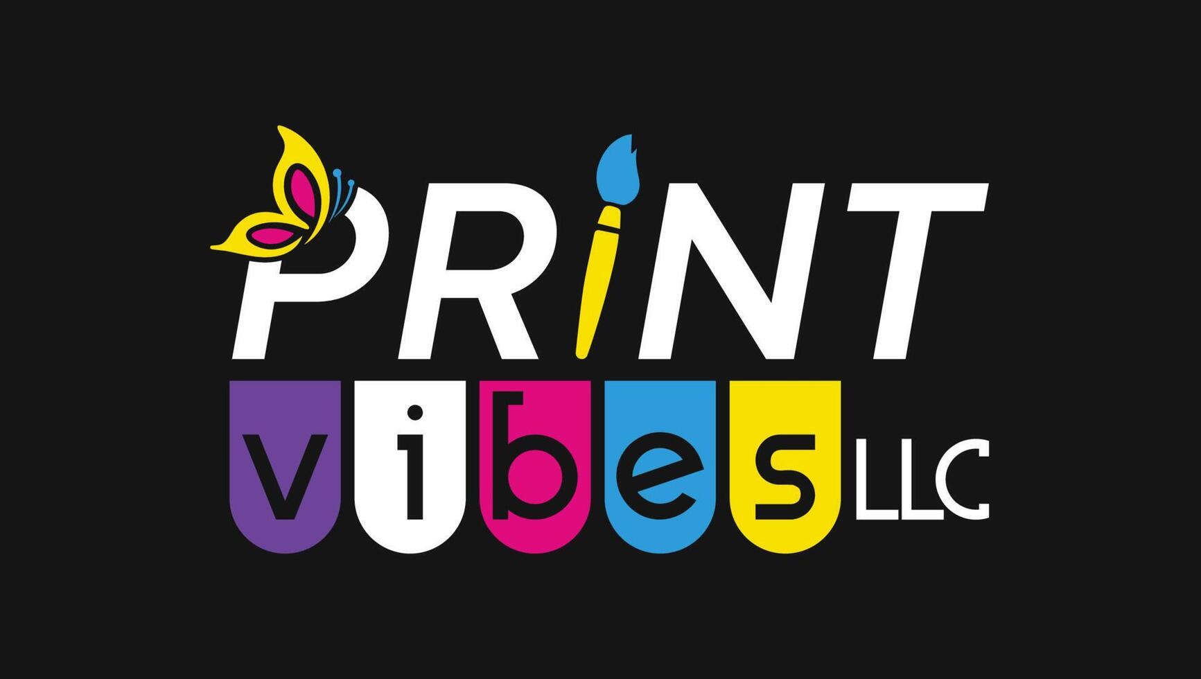 Print Vibes Modern Creative Painitng Company Logo vector