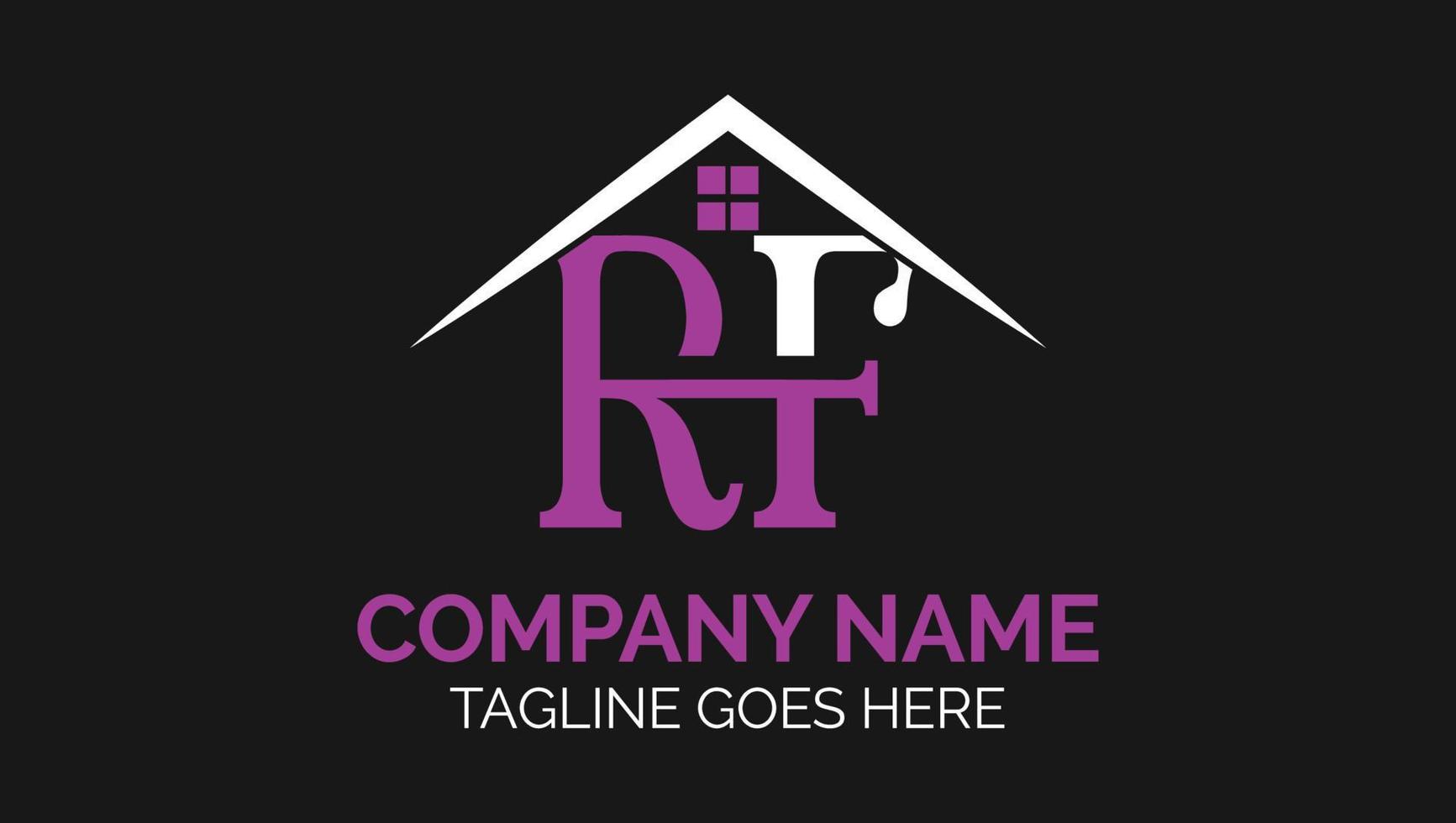 letras rf nombre iniciales monograma vivienda propiedad monograma logotipo plantilla vector